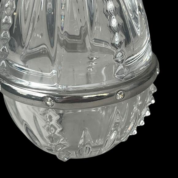 Lenox Pave Jewels Diamonds & Pearls Royal Lead Crystal Egg Trinket Box Vintage - Picture 7 of 12